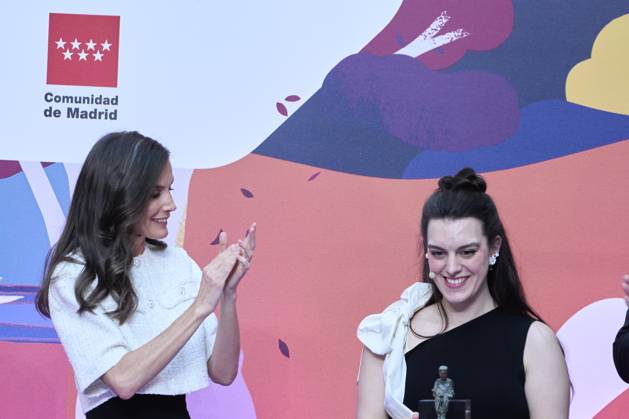 24-04-2025 Madrid Queen Letizia with Marina Montero Aquirre at the presentation of the 47th edition of the childrens and youth literature El Barco de Vapor and Gran Angular awards in Madrid. No Spain Â  Copyright: xPPEx