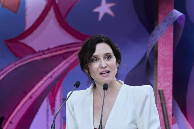24-04-2025 Madrid President of the Community of Madrid Isabel Diaz Ayuso at the presentation of the 47th edition of the childrens and youth literature El Barco de Vapor and Gran Angular awards in Madrid. No Spain Â  Copyright: xPPEx