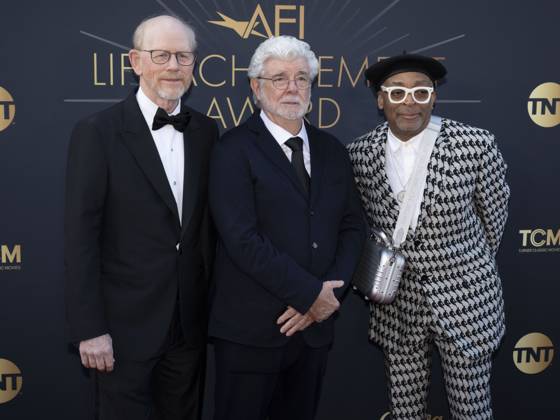 AFI Life Achievement Award Ceremony Honoring Francis Ford Coppola 26 April 2025 - Hollywood, California - (L-R) Ron Howard, George Lucas and Spike Lee. AFI Life Achievement Award Ceremony Honoring Francis Ford Coppola at TCL Chinese Theatre. Photo Credit: Billy Bennight AdMedia Hollywood California United States EDITORIAL USE ONLY  Copyright: xx BillyxBennightx admphotostwo928339