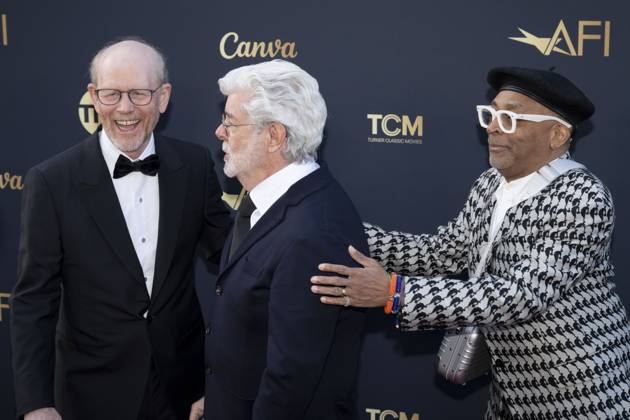 AFI Life Achievement Award Ceremony Honoring Francis Ford Coppola 26 April 2025 - Hollywood, California - (L-R) Ron Howard, George Lucas and Spike Lee. AFI Life Achievement Award Ceremony Honoring Francis Ford Coppola at TCL Chinese Theatre. Photo Credit: Billy Bennight AdMedia Hollywood California United States EDITORIAL USE ONLY  Copyright: xx BillyxBennightx admphotostwo928380