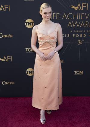 AFI Life Achievement Award Ceremony Honoring Francis Ford Coppola 26 April 2025 - Hollywood, California - Elle Fanning. AFI Life Achievement Award Ceremony Honoring Francis Ford Coppola at TCL Chinese Theatre. Photo Credit: Billy Bennight AdMedia Hollywood California United States EDITORIAL USE ONLY  Copyright: xx BillyxBennightx admphotostwo928386