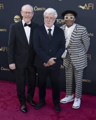 April 26, 2025, Hollywood, California, USA: (L-R) Ron Howard, George Lucas and Spike Lee attend the AFI Life Achievement Award Ceremony Honoring Francis Ford Coppola. Hollywood USA - ZUMAb173 20250426_aap_b173_028 Copyright: xBillyxBennightx