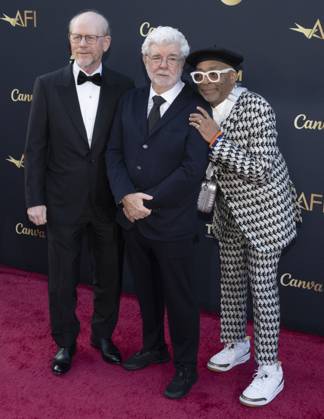 April 26, 2025, Hollywood, California, USA: (L-R) Ron Howard, George Lucas and Spike Lee attend the AFI Life Achievement Award Ceremony Honoring Francis Ford Coppola. Hollywood USA - ZUMAb173 20250426_aap_b173_121 Copyright: xBillyxBennightx