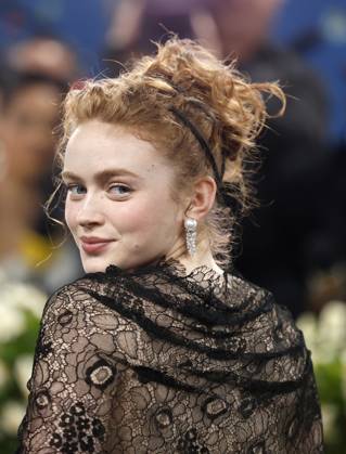 Sadie Sink arrives on the red carpet at the 2025 Met Gala celebrating the opening of Superfine: Tailoring Black Style at The Metropolitan Museum of Art on Monday, May 5, 2025 in New York City.  NYP20250505105 JOHNxANGELILLO