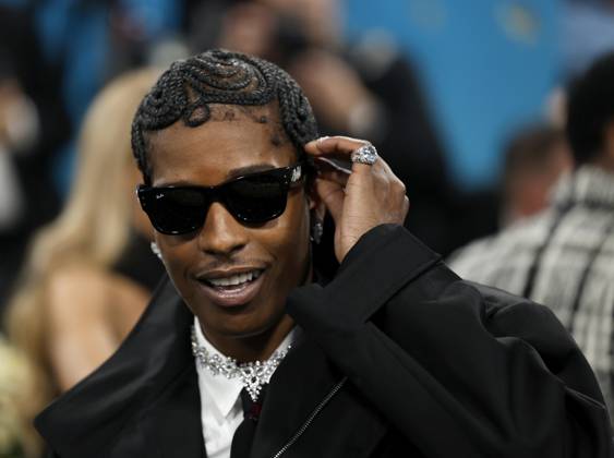 A$AP Rocky arrives on the red carpet at the 2025 Met Gala celebrating the opening of Superfine: Tailoring Black Style at The Metropolitan Museum of Art on Monday, May 5, 2025 in New York City.  NYP20250505117 JOHNxANGELILLO