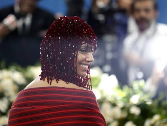 Alicia Keys arrives on the red carpet at the 2025 Met Gala celebrating the opening of Superfine: Tailoring Black Style at The Metropolitan Museum of Art on Monday, May 5, 2025 in New York City.  NYP20250505127 JOHNxANGELILLO