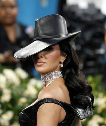 Kim Kardashian arrives on the red carpet at the 2025 Met Gala celebrating the opening of Superfine: Tailoring Black Style at The Metropolitan Museum of Art on Monday, May 5, 2025 in New York City.  NYP20250505142 JOHNxANGELILLO