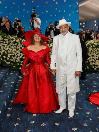 Debbie Allen and Norm Nixon arrive on the red carpet at the 2025 Met Gala celebrating the opening of Superfine: Tailoring Black Style at The Metropolitan Museum of Art on Monday, May 5, 2025 in New York City.  NYP20250505531 JOHNxANGELILLO