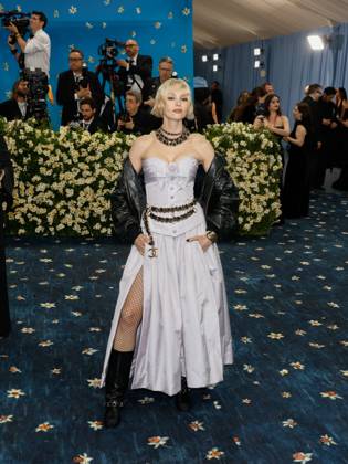 Angèle arrives on the red carpet at the 2025 Met Gala celebrating the opening of Superfine: Tailoring Black Style at The Metropolitan Museum of Art on Monday, May 5, 2025 in New York City.  NYP20250505602 JOHNxANGELILLO