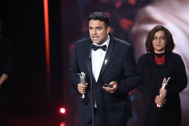 IN LIEBE, EURE HILDE BESTER SPIELFILM SILBER - mit Mohammad Rasoulof Â· DIE SAAT DES HEILIGEN FEIGENBAUMS bei Verleihung DEUTSCHER FILMPREIS 2025 in Berlin Copyright: xEventpressxFuhrx