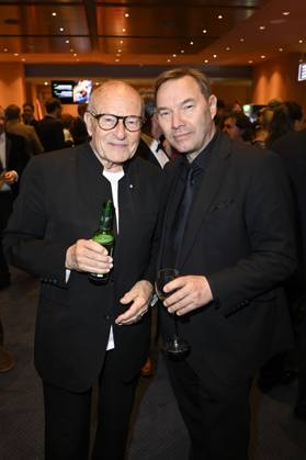 Volker Schlöndorff und Thomas Arnold bei der 75. Verleihung des Deutschen Filmpreises 2025 im Theater am Potsdamer Platz. Berlin, 09.05.2025