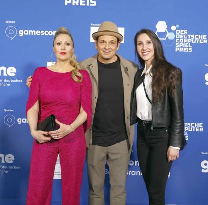 Ruth Moschner, Kaya Yanar, Jasmin Gnu beim Deutschen Computerspielpreis 2025.