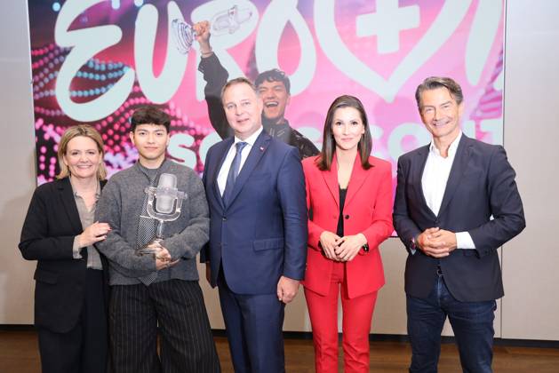 Song Contest Sieger 2025 JJ Empfang in Wien Wien, ORF, 18. 05. 2025 Stefanie GROISS HOROWIZT, JJ , Andreas BABLER, Roland WEIßMANN