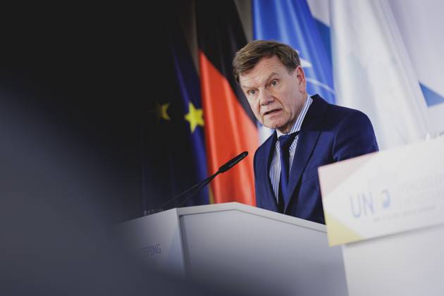Johann Wadephul (CDU), Bundesaussenminister, aufgenommen im Rahmen einer Pressekonferenz zum UN Peacekeeping Ministerial 2025. Berlin, 14.05.2025. Fotografiert im Auftrag des Auswaertigen Amtes Berlin Deutschland Copyright: xFlorianxGaertner AAx