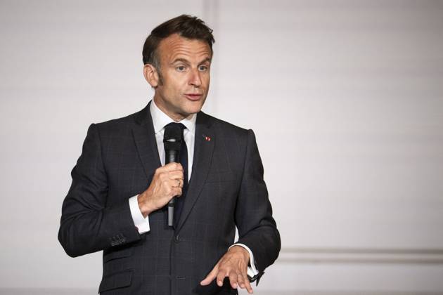 Non Au Harcelement Awards Ceremony - Paris French President Emmanuel Macron speaks at the No to Bullying award ceremony at the Elysee Palace in Paris, France, 21 May 2025. France s Ministry of National Education organizes each year the Non au harcelement (No to Bullying) contest in schools to raise awareness and promote values such as kindness and inclusion. Photo by Eliot Blondet ABACAPRESS.COM Paris France France  Copyright: xBlondetxEliot ABACAx