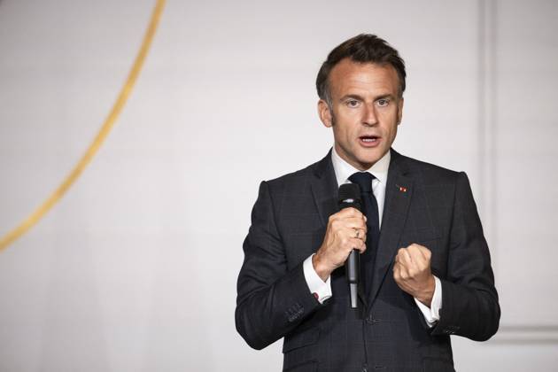 Non Au Harcelement Awards Ceremony - Paris French President Emmanuel Macron speaks at the No to Bullying award ceremony at the Elysee Palace in Paris, France, 21 May 2025. France s Ministry of National Education organizes each year the Non au harcelement (No to Bullying) contest in schools to raise awareness and promote values such as kindness and inclusion. Photo by Eliot Blondet ABACAPRESS.COM Paris France France  Copyright: xBlondetxEliot ABACAx