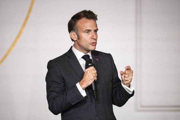 Non Au Harcelement Awards Ceremony - Paris French President Emmanuel Macron speaks at the No to Bullying award ceremony at the Elysee Palace in Paris, France, 21 May 2025. France s Ministry of National Education organizes each year the Non au harcelement (No to Bullying) contest in schools to raise awareness and promote values such as kindness and inclusion. Photo by Eliot Blondet ABACAPRESS.COM Paris France France  Copyright: xBlondetxEliot ABACAx