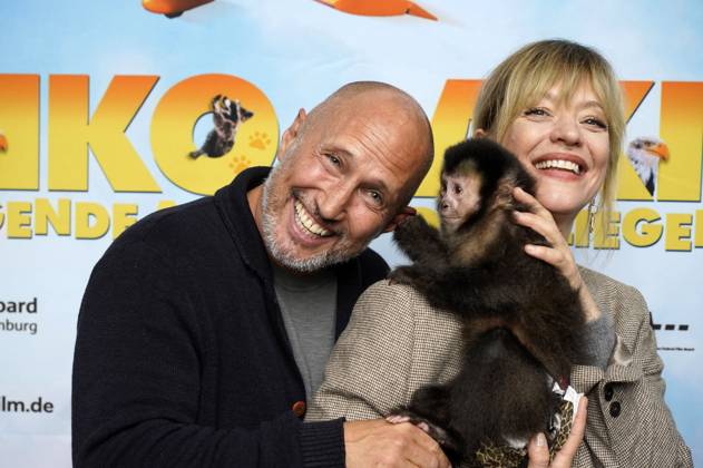 Bilder des Jahres 2025, Entertainment 05 Mai Entertainment Themen der Woche KW21 Entertainment Bilder des Tages Benno Fürmann und Heike Makatsch bei der Premiere des Kinoflims Akiko - der fliegende Affe im Filmtheater am Friedrichshain. Berlin, 25.05.2025