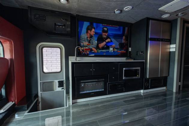 Shaquille O Neal s custom touring truck fitted with DJ decks and flat screen TVs for sale Story from Jam Press (Shaq Truck) Pictured: Inside Shaquille O Neal s custom touring truck. Shaquille O Neal s custom touring truck fitted with DJ decks and flat screen TVs for sale Shaquille O Neal s custom touring truck fitted with DJ decks and flat screen TVs is for sale. The NBA legend™s old 2008 Freightliner Columbia RV Conversion is currently up for auction. The former LA Lakers star used the truck for touring around the US. It is plastered in a vinyl wrap featuring images of the 7ft1 superstar. It runs on the fuel which inspired one of the NBA stars many nicknames ˜Shaq Diesel™ linking to his powerful play style on the court. The Copyright: xJamxPress bringatrailer.com