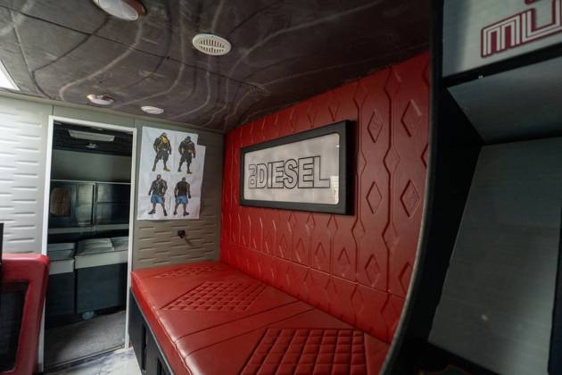 Shaquille O Neal s custom touring truck fitted with DJ decks and flat screen TVs for sale Story from Jam Press (Shaq Truck) Pictured: Inside Shaquille O Neal s custom touring truck. Shaquille O Neal s custom touring truck fitted with DJ decks and flat screen TVs for sale Shaquille O Neal s custom touring truck fitted with DJ decks and flat screen TVs is for sale. The NBA legend’s old 2008 Freightliner Columbia RV Conversion is currently up for auction. The former LA Lakers star used the truck for touring around the US. It is plastered in a vinyl wrap featuring images of the 7ft1 superstar. It runs on the fuel which inspired one of the NBA stars many nicknames ‘Shaq Diesel’ linking to his powerful play style on the court. The floorp Copyright: xJamxPress bringatrailer.com