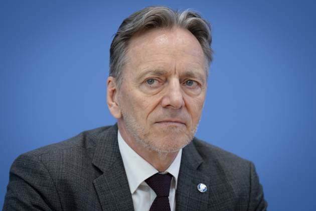 Bundespressekonferenz in Berlin, Vorstellung des BKA-Bundeslagebildes Cybercrime 2024 Bundespressekonferenz, Holger Münch Bundespressekonferenz, BPK, Holger Münch, Präsident, BKA Berlin Berlin GER