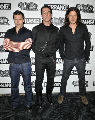 The Relentless Energy Drink Kerrang! Awards RAMMSTEIN The Relentless Energy Drink Kerrang! Awards, The Brewery, London, England, UK. July 29th 2010 band group full length black grey gray stripe white red arms crossed jeans denim Till Lindemann Richard Z. Kruspe Paul H. Landers Oliver Ollie Riedel Christoph Doom Schneider Christian Flake Lorenz CAP CAN Can Nguyen London UK Great Britain Copyright: xCanxNguyen CapitalxPicturesx