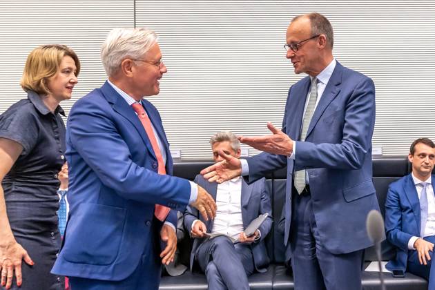 Fraktionssitzung CDU CSU Friedrich Merz (CDU), Fraktionsvorsitzender, bei einer Fraktionssitzung am 3.06.2025 in Berlin. Berlin Berlin Deutschland Bundestag