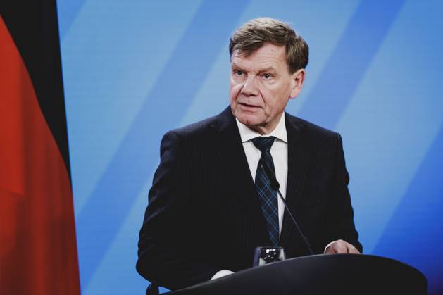 Johann Wadephul (CDU), Bundesaussenminister, aufgenommen im Rahmen einer Pressekonferenz gemeinsam mit seinem israelischen Amtskollegen (nicht im Bild) in Berlin, 05.06.2025. Fotografiert im Auftrag des Auswaertigen Amtes. Berlin Deutschland Copyright: xFlorianxGaertner AAx