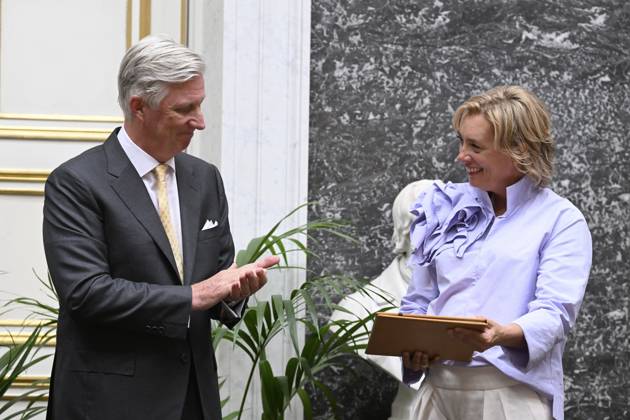 Presentation Of The 2025 Francqui Prize BRUSSELS, BELGIUM - JUNE 12 : King Philippe presents the Francqui 2025 Prize in Human Sciences to Professor Ine Van Hoyweghen of the Katholieke Universiteit Leuven, at the Palais des Académies in Brussels. Professor Ine Van Hoyweghen receives this prize for her interdisciplinary work on the social and ethical dimensions of biomedical sciences and technological innovation..on June 12, 2025 in Brussels, Belgium, 12 06 2025 Brussels Belgium  Copyright: xBertxVanxDenxBrouckex