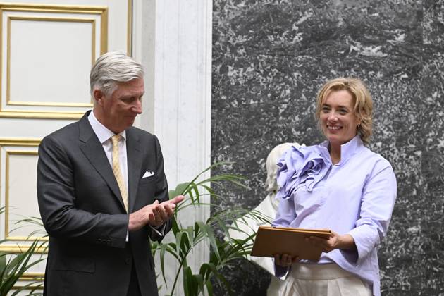 Presentation Of The 2025 Francqui Prize BRUSSELS, BELGIUM - JUNE 12 : King Philippe presents the Francqui 2025 Prize in Human Sciences to Professor Ine Van Hoyweghen of the Katholieke Universiteit Leuven, at the Palais des Académies in Brussels. Professor Ine Van Hoyweghen receives this prize for her interdisciplinary work on the social and ethical dimensions of biomedical sciences and technological innovation..on June 12, 2025 in Brussels, Belgium, 12 06 2025 Brussels Belgium  Copyright: xBertxVanxDenxBrouckex