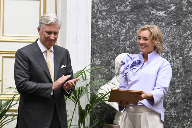 Presentation Of The 2025 Francqui Prize BRUSSELS, BELGIUM - JUNE 12 : King Philippe presents the Francqui 2025 Prize in Human Sciences to Professor Ine Van Hoyweghen of the Katholieke Universiteit Leuven, at the Palais des Académies in Brussels. Professor Ine Van Hoyweghen receives this prize for her interdisciplinary work on the social and ethical dimensions of biomedical sciences and technological innovation..on June 12, 2025 in Brussels, Belgium, 12 06 2025 Brussels Belgium  Copyright: xBertxVanxDenxBrouckex
