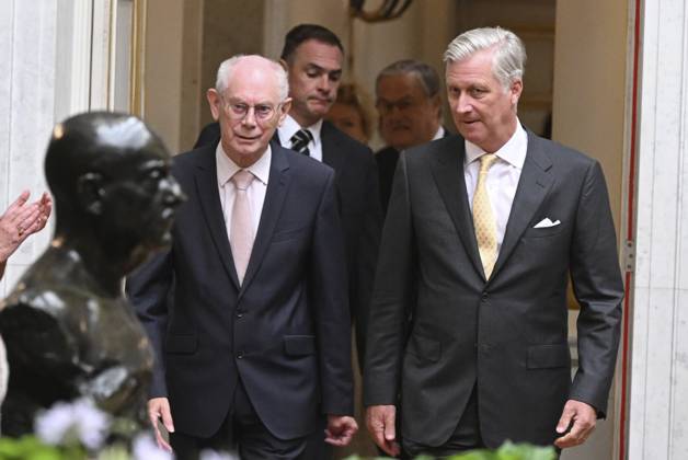 Presentation Of The 2025 Francqui Prize BRUSSELS, BELGIUM - JUNE 12 : King Philippe and , Count Herman Van Rompuy (President of the Francqui Foundation) presents the Francqui 2025 Prize in Human Sciences at the Palais des Académies in Brussels..on June 12, 2025 in Brussels, Belgium, 12 06 2025 Brussels Belgium  Copyright: xBertxVanxDenxBrouckex
