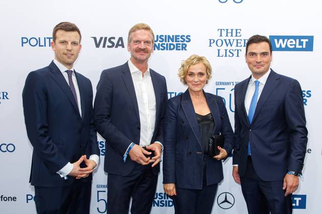 Award - The Power List - Germany s Top 50 Moritz Seyffart, Gordon Repinski, Caren Miosga und Jan Philipp Burgard bei The Power List - Germany s Top 50 im Restaurant Sphere im Fernsehturm am 05.06.2025 in Berlin Copyright: xEventpressxKochanx