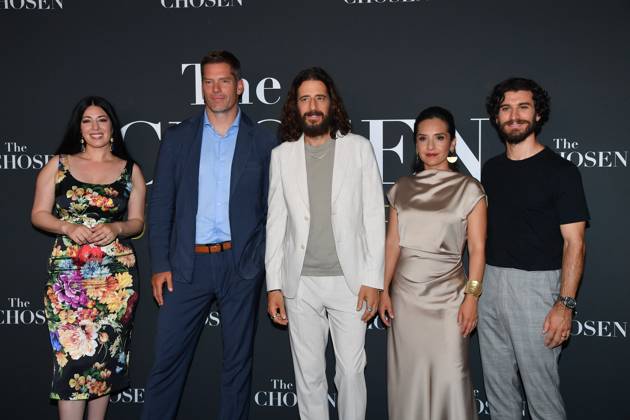Rome, Cinema Adriano Premiere of the Series The Chosen The Last Supper , In the photo: Elizabeth Tabish Dallas Jenkins Jonathan Roumie Vanessa Bonavente George Harrison Xanthis Copyright: xVincenzoxLandix xipa-agency.netx xVincenzoxLandix IPA_Agency_IPA59399309