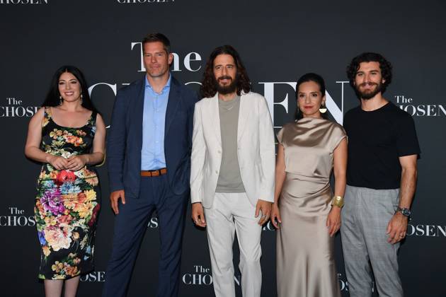 Rome, Cinema Adriano Premiere of the Series The Chosen The Last Supper , In the photo: Elizabeth Tabish Dallas Jenkins Jonathan Roumie Vanessa Bonavente George Harrison Xanthis Copyright: xVincenzoxLandix xipa-agency.netx xVincenzoxLandix IPA_Agency_IPA59399313
