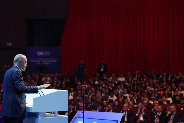 Turkish President Recep Tayyip Erdogan ISTANBUL, TURKIYE - JUNE 30: (----EDITORIAL USE ONLY - MANDATORY CREDIT - TURKISH PRESIDENCY MURAT KULA HANDOUT - NO MARKETING NO ADVERTISING CAMPAIGNS - DISTRIBUTED AS A SERVICE TO CLIENTS----) Turkish President Recep Tayyip Erdogan delivers remarks during the 32nd Ordinary General Assembly of Turkiye Exporters Assembly and Export Champions Award Ceremony at Halic Congress Center in Istanbul, Turkiye on June 30, 2025. Turkish Presidency Murat Kula Handout Anadolu Istanbul Turkey. Editorial use only. Please get in touch for any other usage.  Copyright: x2025xAnadoluxTurkishxPresidencyx xMuratxKulax xHandoutx
