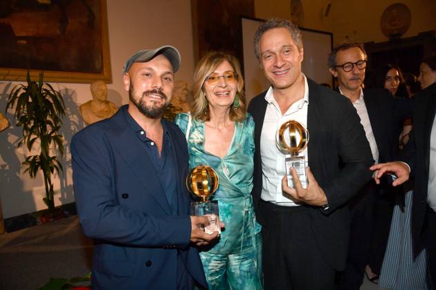 Rome, Italy: Rome, Sala Della Protomoteca in Campidoglio Golden Globe 2025 Awards, In the photo: Alessandro Tonda Rosa Calipari Claudio Santamaria Rome Italy  - ZUMAp169 20250702_zea_p169_588 Copyright: xVincenzoxLandix
