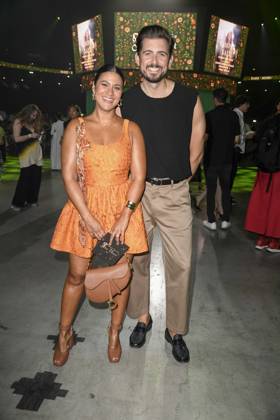 Steffi Brungs, Christian Wackert zu Gast auf der Fashion Show von Danny Reinke mit dem Titel The Hunt Spring Summer 2026 in der Uber Arena am 02.Juli 2025 in Berlin Berlin Deutschland