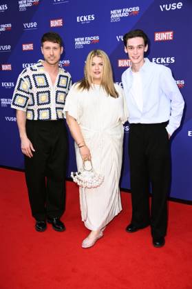 Sebastiano Schweitzer, Alina Wichmann und Mike Leon Lichtenberg bei der Verleihung der Bunte New Faces Awards Style 2025 im Telegraphenamt. Berlin, 03.07.2025