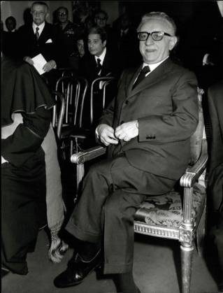 Italien San Marino 30. April 1962 - Rom, April 1976: Der Präsident der Republik Giovanni Leone bei einer Zeremonie zum Jahrestag der Staatsgründung. Präsident Leone steht im Zentrum heftiger Polemiken über den Lockheed-Skandal. Copyright: xUnitedxArchivesx xkpaxKeystonex 19620430_baf_k09_001