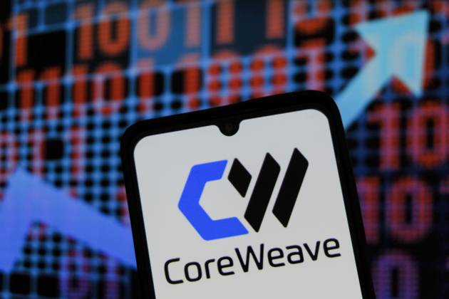 July 18, 2025, Bandung, West Java, Indonesia: In this photo illustration, the CoreWeave, Inc. is an American AI cloud-computing startup logo is seen displayed on a smartphone screen. Bandung Indonesia - ZUMAs281 20250718_zip_s281_015 Copyright: xAlgixFebrixSugitax