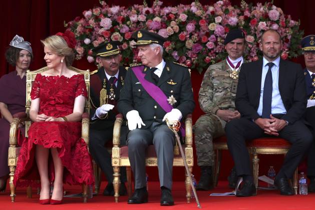 Military and civilian parade for the national Day 2025 BRUSSELS, BELGIUM - JULY 21 : Queen Mathilde of Belgium, King Philippe of Belgium and Theo Francken (N-VA), Minister of Defence of Federal Government during the military and civilian parade for the national Day 2025 on the Place des Palais - Paleizenplein pictured on July 21, 2025 in Brussels, Belgium, 21 07 2025 Brussels Belgium Copyright: xXpix