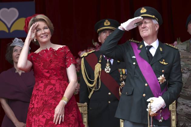 Military and civilian parade for the national Day 2025 BRUSSELS, BELGIUM - JULY 21 : Queen Mathilde of Belgium and King Philippe of Belgium during the military and civilian parade for the national Day 2025 on the Place des Palais - Paleizenplein pictured on July 21, 2025 in Brussels, Belgium, 21 07 2025 Brussels Belgium Copyright: xXpix