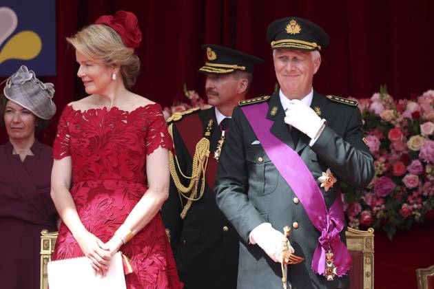 Military and civilian parade for the national Day 2025 BRUSSELS, BELGIUM - JULY 21 : Queen Mathilde of Belgium, King Philippe of Belgium during the military and civilian parade for the national Day 2025 on the Place des Palais - Paleizenplein pictured on July 21, 2025 in Brussels, Belgium, 21 07 2025 Brussels Belgium Copyright: xXpix