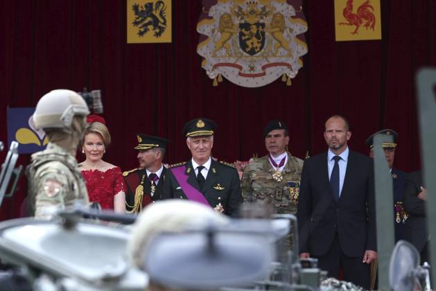 Military and civilian parade for the national Day 2025 BRUSSELS, BELGIUM - JULY 21 : Queen Mathilde of Belgium, King Philippe of Belgium and Theo Francken (N-VA), Minister of Defence of Federal Government during the military and civilian parade for the national Day 2025 on the Place des Palais - Paleizenplein pictured on July 21, 2025 in Brussels, Belgium, 21 07 2025 Brussels Belgium Copyright: xXpix