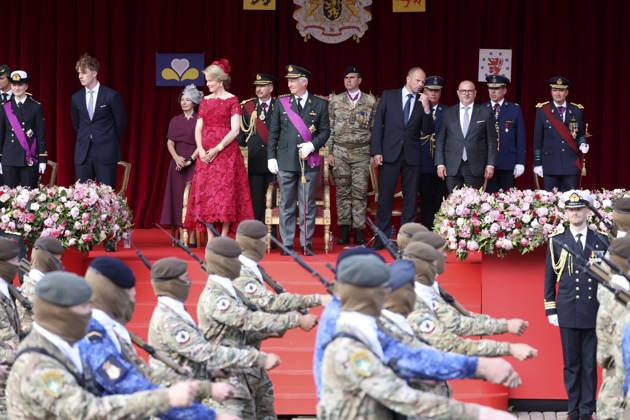 Military and civilian parade for the national Day 2025 BRUSSELS, BELGIUM - JULY 21 : Queen Mathilde of Belgium, King Philippe of Belgium, Theo Francken (N-VA), Minister of Defence of Federal Government and Bernard Quintin (MR), Minister of Security and the Interior, responsible for Beliris of Federal Government during the military and civilian parade for the national Day 2025 on the Place des Palais - Paleizenplein pictured on July 21, 2025 in Brussels, Belgium, 21 07 2025 Brussels Belgium Copyright: xXpix