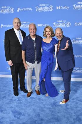 Bilder des Jahres 2025, Entertainment 07 Juli Michael Bailey Smith, Alex Hyde-White, Rebecca Staab und Jay Underwood bei der Weltpremiere des Kinofilms The Fantastic Four: First Steps im Dorothy Chandler Pavilion. Los Angeles, 21.07.2025