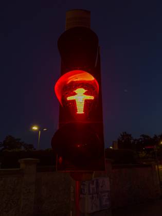 little traffic red light man, East German Ampelmannchen, Ampelmann, Quedlinburg in central Germany, Saxony-Anhalt, Germany, July 3, 2025. (CTKxPhoto LiborxSojka) CTKPhotoF202507160013301  CTKPhotoF202507160013301