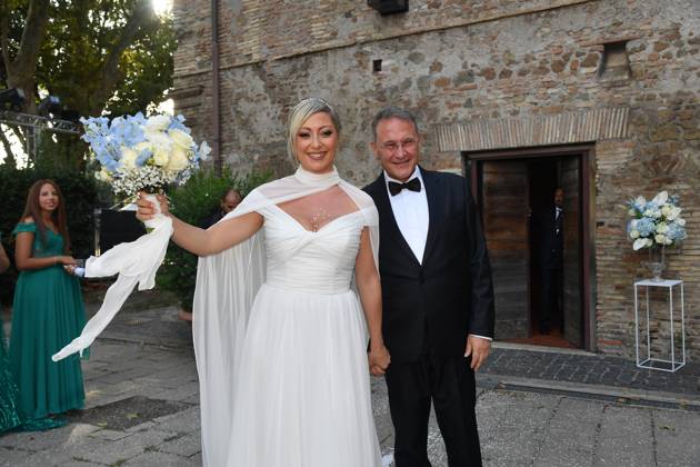 Entertainment Themen der Woche KW32 Rome, Deconsecrated Church of Santa Maria in Tempulo Wedding of Edmondo Cirielli with Maria Rosaria Campitiello, In the photo: Edmondo Cirielli Maria Rosaria Campitiello  Copyright: xVincenzoxLandix xipa-agency.netx xVincenzoxLandix IPA_Agency_IPA61701780