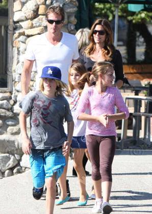 Rande Gerber, Presley Gerber, Kaia Gerber and Cindy Crawford stop by Starbucks after a bicycle ride in Malibu Los Angeles, California - 14.11.09 * MAN CHARGED OVER CRAWFORD AND GERBER EXTORTION PLOT Cops in the U.S. have launched an international manhunt after charging a suspect over an attempt to extort $100,000 (£62,500) from CINDY CRAWFORD and her husband RANDE GERBER. Gerber paid Edis Kayalar, the acquaintance of a former nanny, $1,000 (£625) to keep a controversial snap of their young daughter bound to a chair in revealing clothing away from the media and internet. But Kayalar threatened to sell the picture to the press for $500,000 (£312,500) before he was deported to his native Germany in September (09). He continued his threats WENN 2655200.jpg